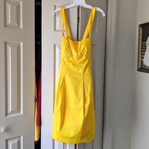 Yellow Calvin Klein Cross Back Vintage Dress 12